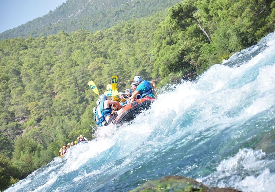 Alanya/City of Side: Canyoning, Rafting and Ziplining Tour - Rafting 14 kilometers on the Koprucay River