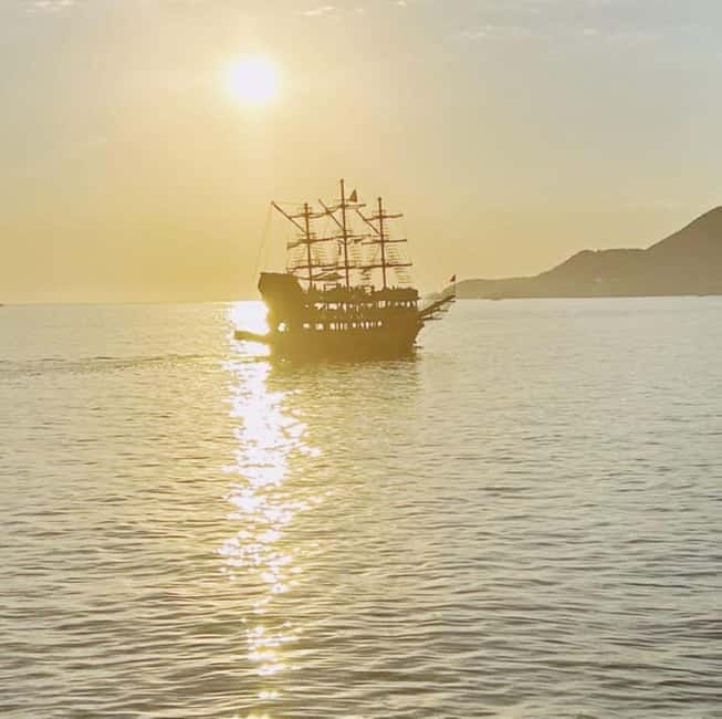 Alanya Optional Alcoholic Sunset Boat Cruise and Foam Party - The Red Tower swimming stop