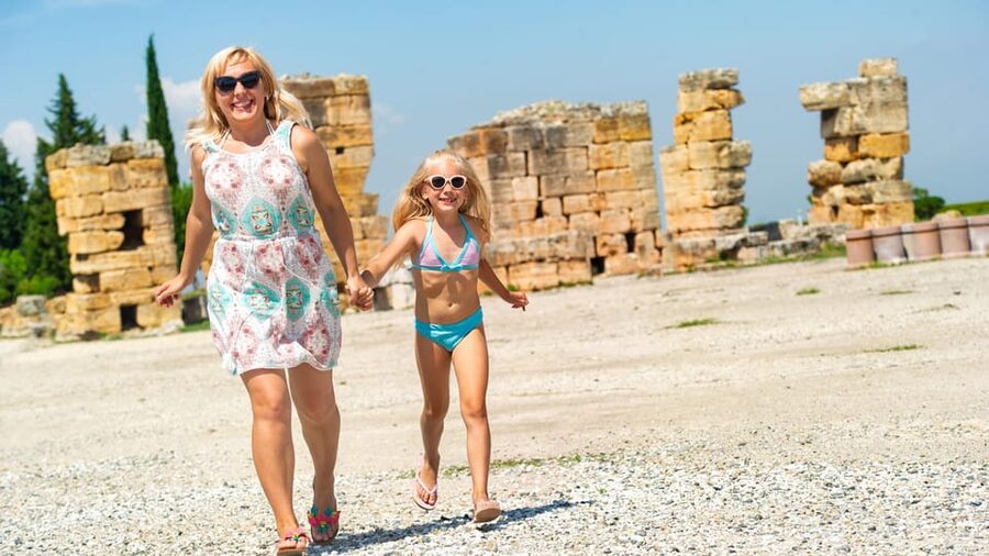 Antalya: Pamukkale Hot Springs & Hierapolis Small Group Tour - First sight of the Pamukkale travertines