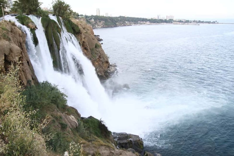 Antalya Private City Tour Waterfalls and Old Town Boat Tour - Walking behind Upper Düden Falls
