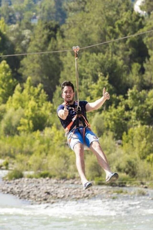 Antalya Rafting, Buggy/Quad, Zipline & Lunch with Swim Break - Ziplining above Köprülü Canyon