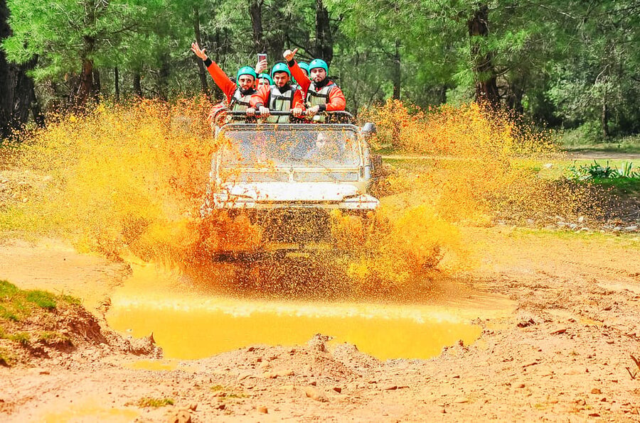 Antalya: Ziplining, Rafting, Jeep Tour & Quad Safari w/Lunch - Jeep safari, buggy, or quad: choose your level of mud