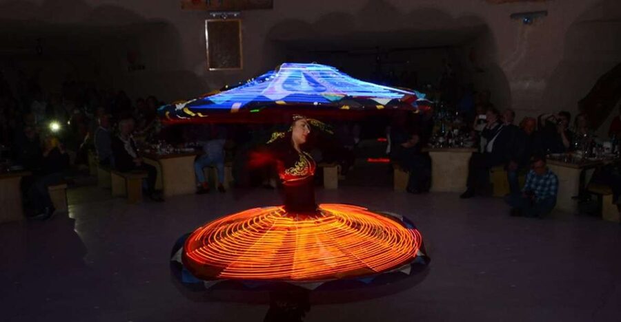Avanos: Turkish Music and Dance Show with Dinner & Drinks - Entering the underground cave restaurant in Avanos