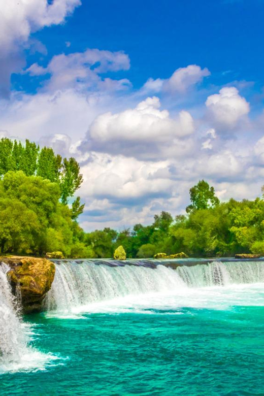 City of Side: Cabrio Bus & Green Lake Boat Tour with Lunch - Manavgat Waterfall: short stop, separate entrance fee