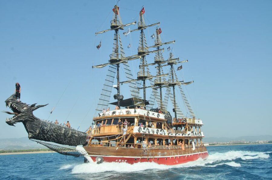 City of Side: Dolphin Island Boat Tour with BBQ & Foam Party - A fresh grilled lunch on the boat