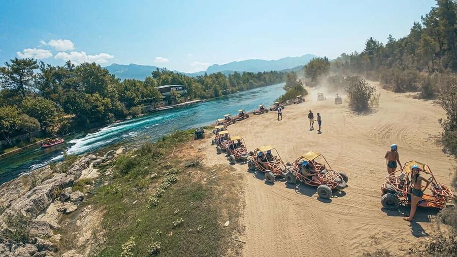 City of Side: Quad, Buggy, Rafting & Zipline Tour with Lunch - A short zipline over the river