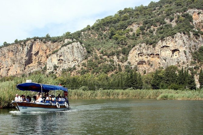 Dalyan River Cruise, Turtle Beach & Mud Baths from Marmaris - The Lycian tombs above Dalyan River