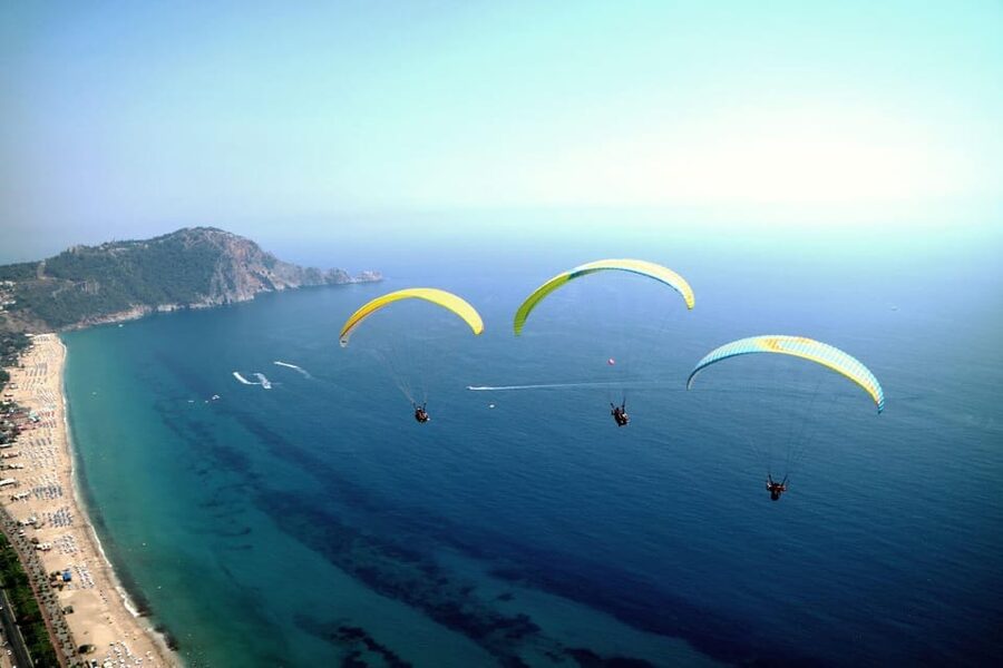 From Antalya, Belek, Side Alanya Paragliding Experience - Landing back on Cleopatra Beach