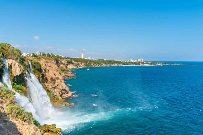 From Antalya: Half-Day Boat Tour to Düden Waterfalls - Seeing the waterfall from the Mediterranean