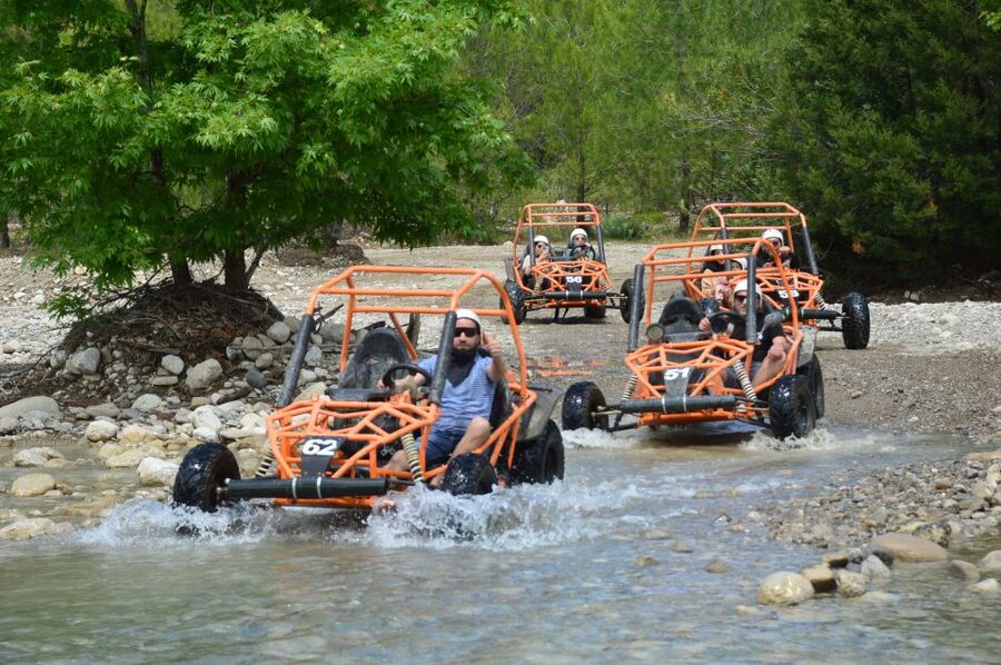 From Belek: Fully Combo Zipline, Quad Safari, Rafting, Lunch - Ziplining above the canyon