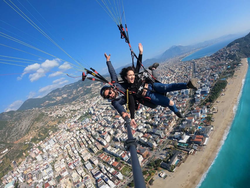 From City of Side: Alanya Tandem Paragliding w/ Beach Visit - The Cleopatra Beach landing