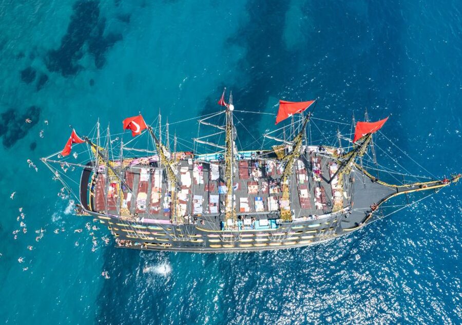 From City of Side and Alanya: Legends and Pirates Yacht Tour - The foam party and final swim