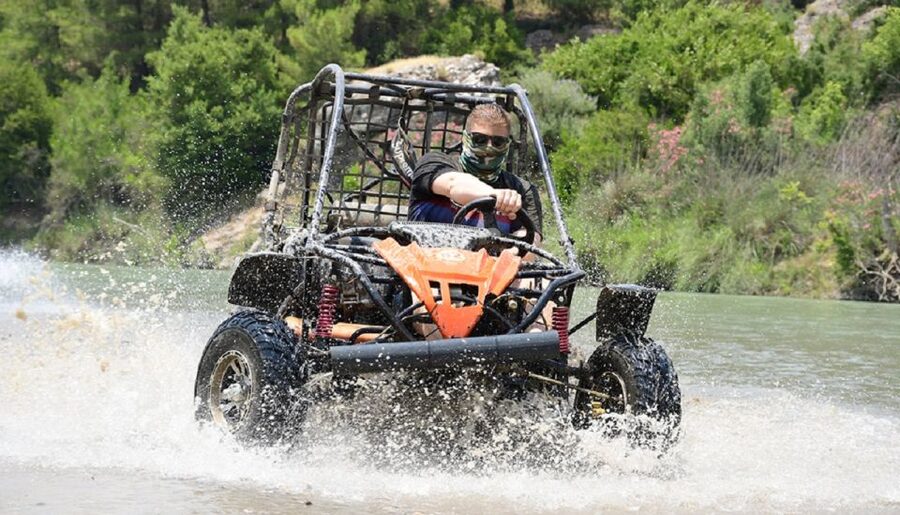 From city of Side: Taurus Mountains Buggy Safari - Dusty Forest Roads, Streams, and Puddles