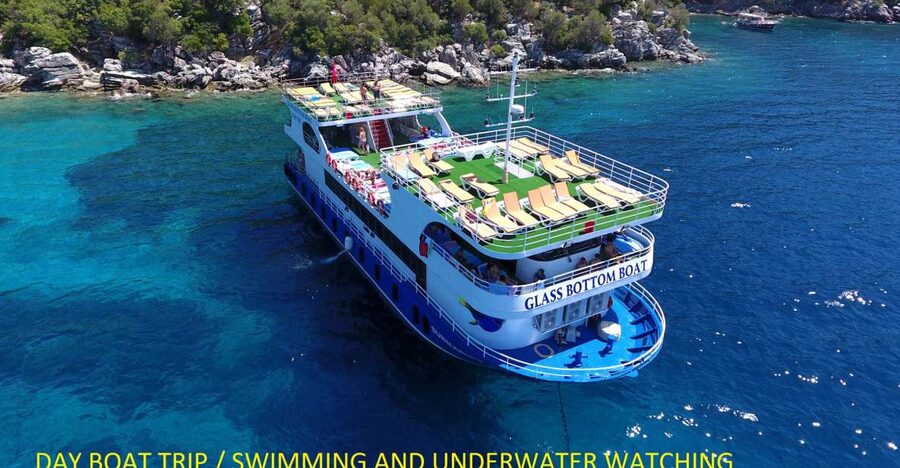 From Marmaris: Day Trip by Glass Bottom Semi Submarine - Four bays, four chances to swim