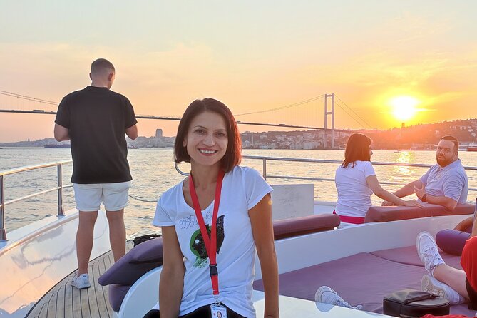 Guided Bosphorus Sunset Cruise on Luxurious Yacht - Small Group Cruise - Crossing beneath the Bosphorus Bridge