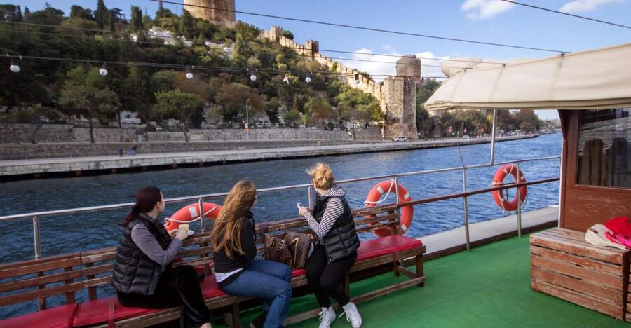 Morning Bosphorus Cruise and Spice Bazaar - Cruising past Rumeli Hisari and the Asian shore