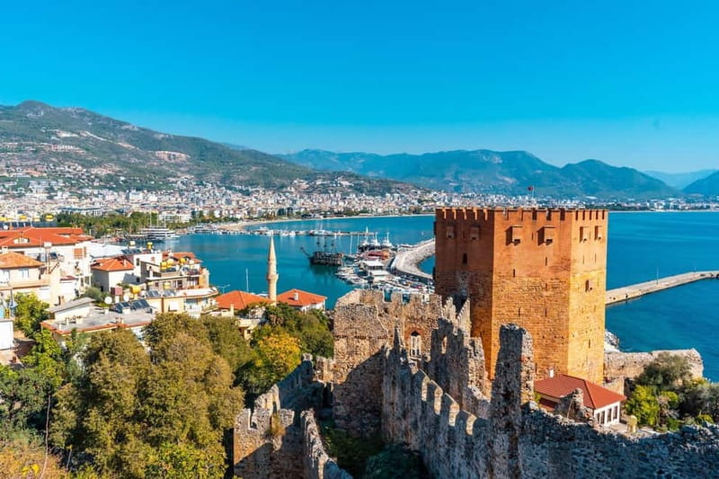 Side: Full-Day Alanya City Tour & Cleopatra Beach Visit - Seeing the Red Tower from the harbor