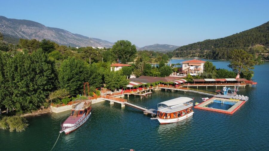 Side: Green Canyon and Waterfall Jeep Safari with Lunch - Green Lake: lunch, swimming, and two hours by the water
