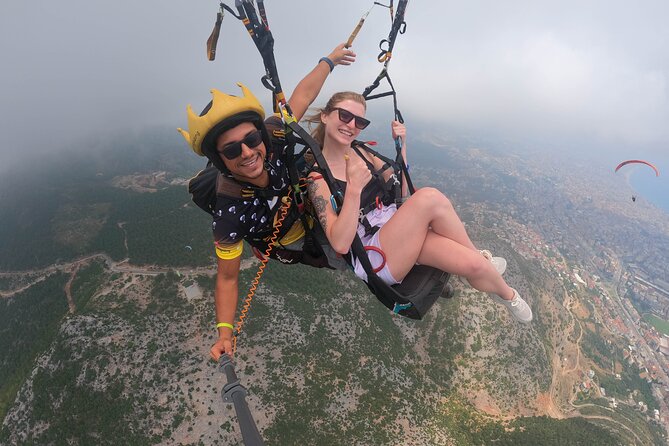 Tandem Paragliding in Alanya, Antalya Turkey with a Licensed Guide - Landing on Cleopatra Beach